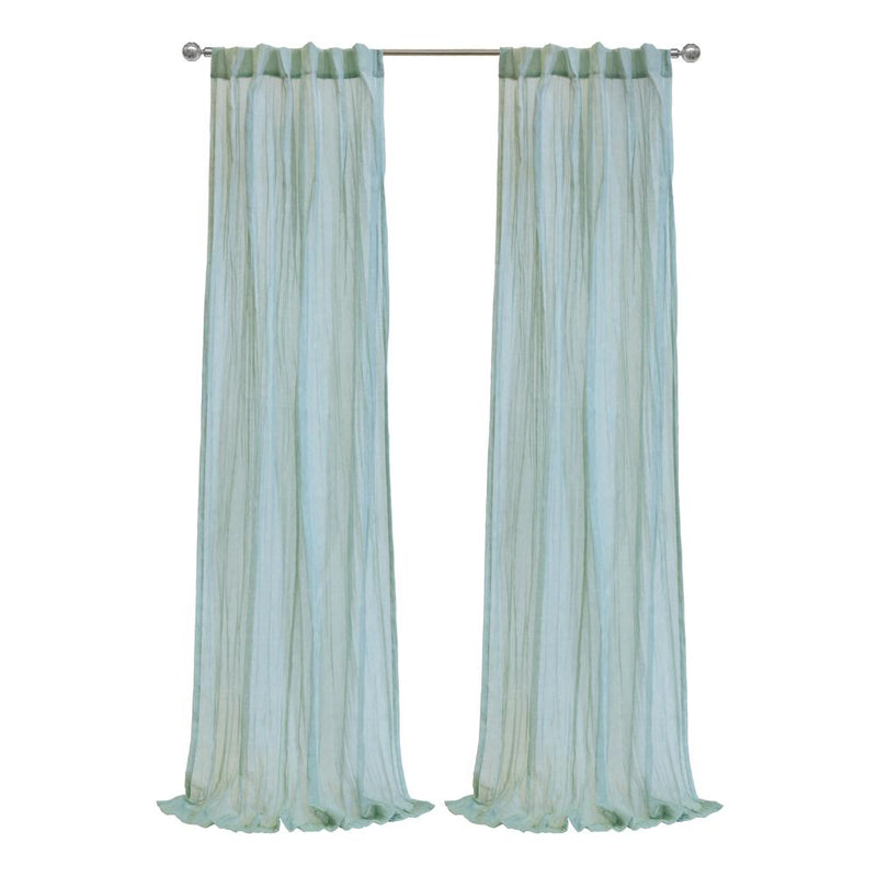 Habitat Paloma Sheer Dual Header Stylish and Function Curtain Panel Pale Thyme