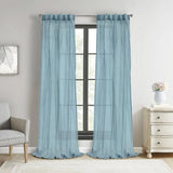 Habitat Paloma Sheer Dual Header Stylish and Functional Curtain Panel Blue