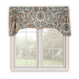 Ellis Curtain Paisley Prism Arch 3" Rod Pocket Valances for Windows 50" x 15" Latte