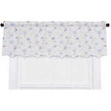 Ellis Curtain Zoe Crushed Taffeta Open Floral Print Valance, 48 by 15-Inch, Blue