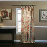 Ellis Curtain Balmoral 100 Percent High Quality Fabric Floral Print Rod Pocket Panel Window Curtain - 48 x63
