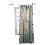 Balmoral Floral Print Tailored Panel Curtain 48-Inch-by-63-Inch - Sage/Wine