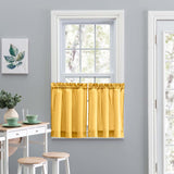 Ellis Stacey 1.5" Rod Pocket High Quality Fabric Solid Color Window Tailored Tier Pair Yellow