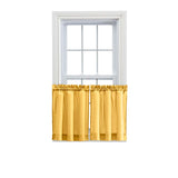 Ellis Stacey 1.5" Rod Pocket High Quality Fabric Solid Color Window Tailored Tier Pair Yellow