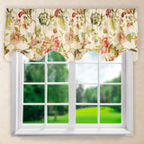 Ellis Curtain Brissac High Quality Room Darkening Natural Color Lined Scallop Window Valance - 70 x17" Red