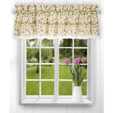 Ellis Curtain Clarice Room Darkening Natural Color Classic Print Ruffled Window Valance - 52 x12