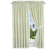 Ellis Curtain Davins 100 Percent High Quality 2-Piece Window Rod Pocket Panel Pairs With 2 Tie Backs - 90x84