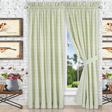 Ellis Curtain Davins 100 Percent High Quality 2-Piece Window Rod Pocket Panel Pairs With 2 Tie Backs - 90x84" - 90" x 84" SPA