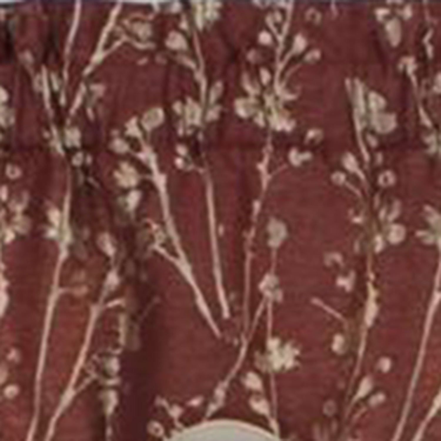 Ellis Curtain Meadow High Quality Room Darkening Solid Natural Color Lined Scallop Window Valance - 50 x15", Cardinal