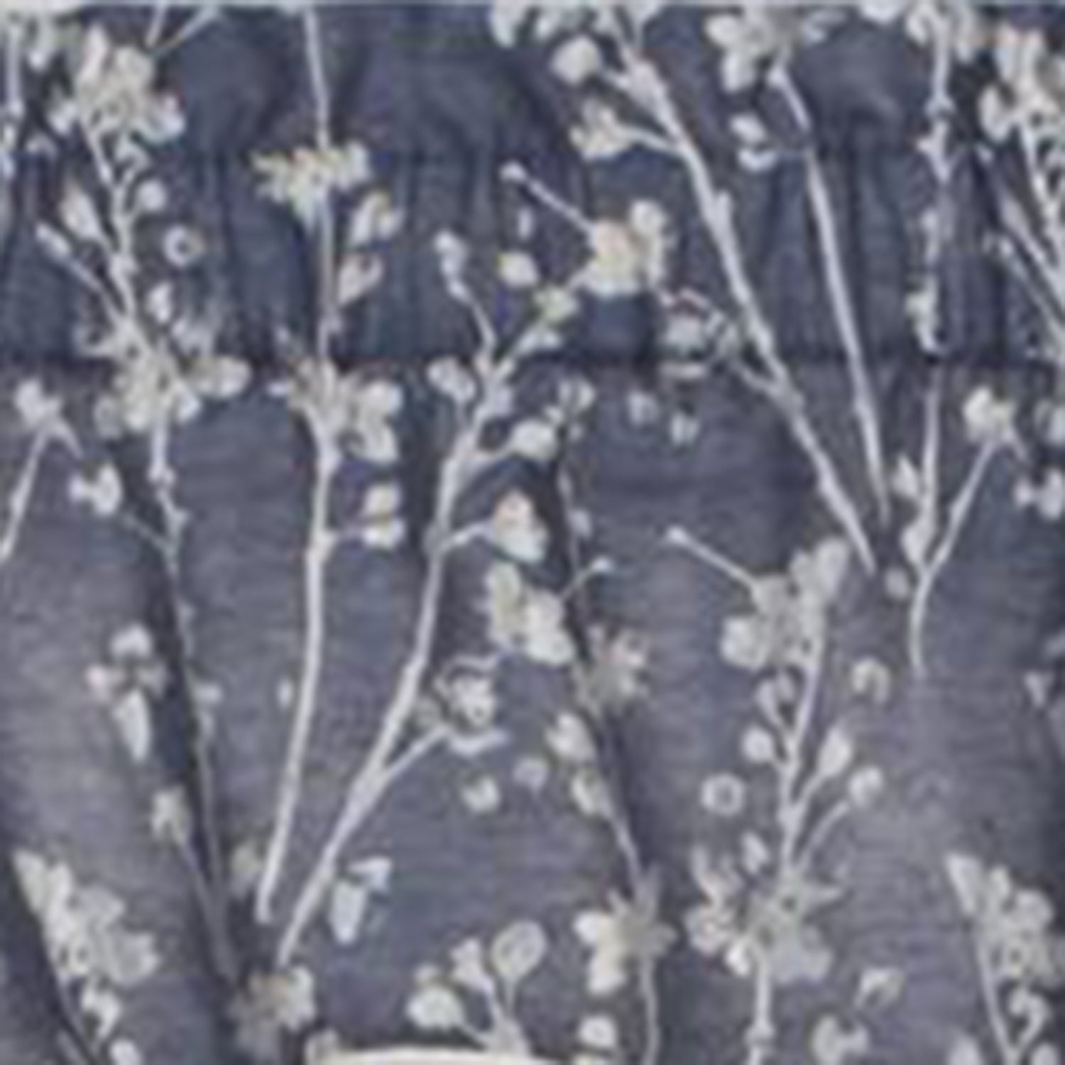 Ellis Curtain Meadow High Quality Room Darkening Solid Natural Color Lined Scallop Window Valance - 50 x15", Cobalt