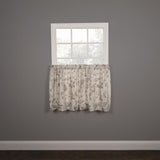 Ellis Curtain Abigail Design Printed Room Darkening 2-Piece Window Rod Pocket Pair Set With 2 Tiers - 56x36", Lilac
