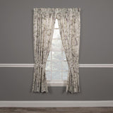 Ellis Curtain Abigail High Quality Window Rod Pocket Panel Pairs With 2 Tie Backs - 2-Piece - 90x84
