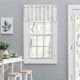 Ellis Curtain Shadow Stripe 1.5" Rod Pocket Tailored Valance for Windows 82" x 12" White