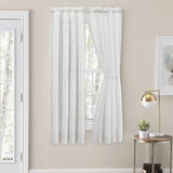 Ellis Curtain Cotton Voile 1.5" Rod Packet Tailored Curtain Panel Pair for Windows White