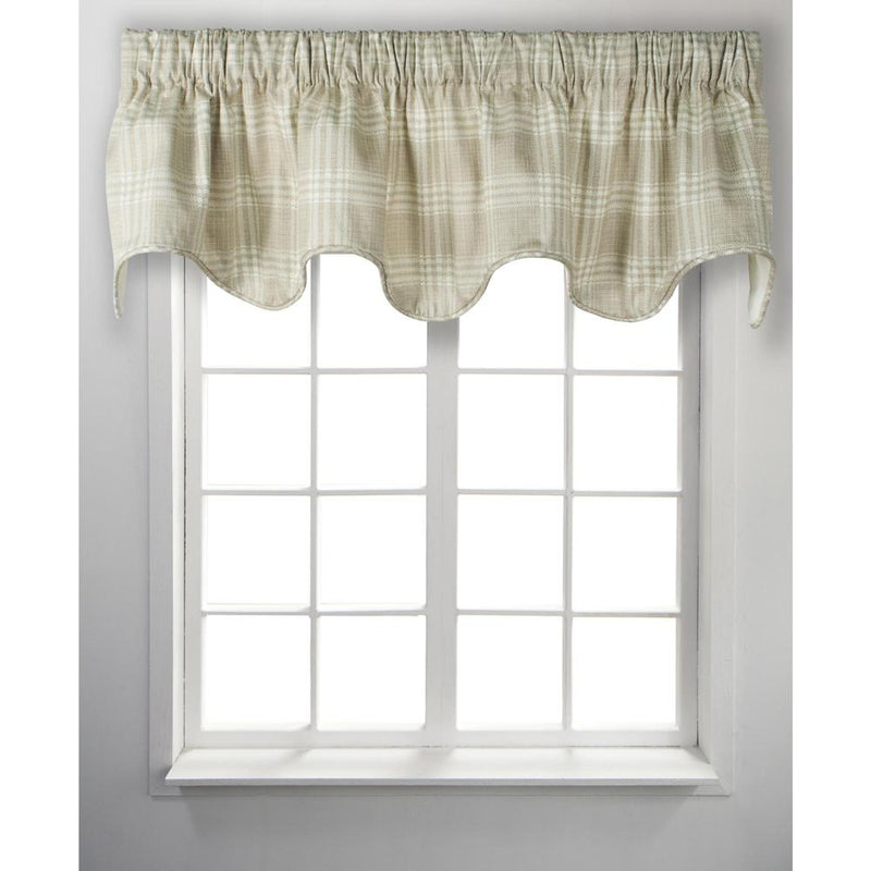 Ellis Curtain Light Blocking Cool Adjustable Bartlett Lined Scallop Window Valance - 70x17" Natural