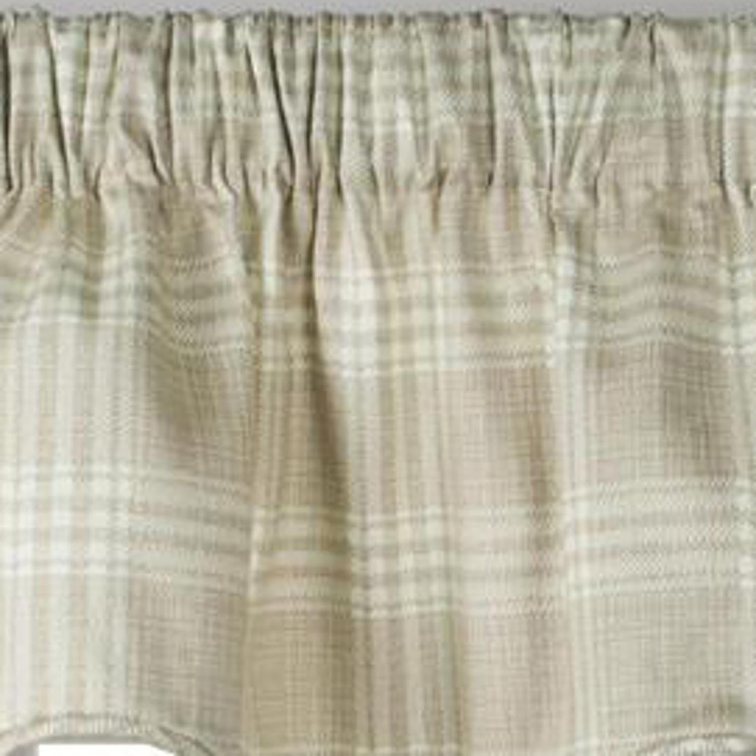 Ellis Curtain Light Blocking Cool Adjustable Bartlett Lined Scallop Window Valance - 70x17" Natural