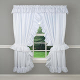 Ellis Curtain 2-Piece Ruffled Priscilla Window Curtain Panel Pair with ties - 80x72