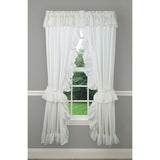 Ellis Curtain 2-Piece Ruffled Priscilla Window Curtain Panel Pair with ties - 80x84" Natural