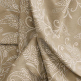 Ellis Curtain Lexington Leaf Pattern on Colored Ground Curtain Tiers Tan