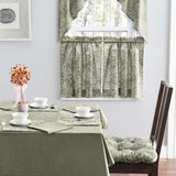 Ellis Curtain Lexington Leaf Pattern on Colored Ground Curtain Tiers Sage
