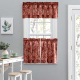 Ellis Curtain Lexington Leaf Pattern on Colored Ground Tailored Valance 58"x15" Brick