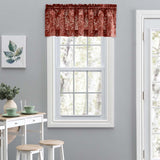 Ellis Curtain Lexington Leaf Pattern on Colored Ground Tailored Valance 58"x15" Brick