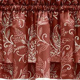 Ellis Curtain Lexington Leaf Pattern on Colored Ground Tailored Valance 58"x15" Brick