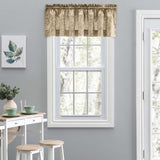 Ellis Curtain Lexington Leaf Pattern on Colored Ground Tailored Valance 58"x15" Tan