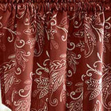 Ellis Curtain Lexington Leaf Pattern on Colored Ground Tailored Swags 56"x36" Brick