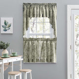 Ellis Curtain Lexington Leaf Pattern on Colored Ground Tailored Swags 56"x36" Sage