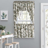 Ellis Curtain Madison Floral Design Printed Natural Ground 1.5" Rod Pocket Tailored Swag 56" x 36" Blue