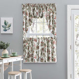 Ellis Curtain Madison Floral Design Printed Natural Ground 1.5" Rod Pocket Tailored Swag 56" x 36" Brick