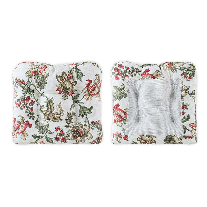 Ellis Curtain Madison Floral Design Printed Natural Ground Non-Skid Backing Chair Pad Brick