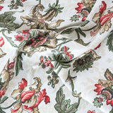 Ellis Curtain Madison Floral Printed Natural Ground Tailored 3" Rod Pocket Panel Pair with Tiebacks Brick