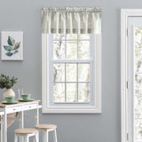 Ellis Curtain Plaza Classic Ticking Stripe Printed on 1.5" Rod Pocket Natural Ground Tailored Valance 58" x 15" Sage