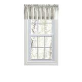 Ellis Curtain Plaza Classic Ticking Stripe Printed on 1.5" Rod Pocket Natural Ground Tailored Valance 58" x 15" Sage