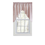 Ellis Curtain Plaza Classic Ticking Stripe Printed on Natural Ground 1.5" Rod Pocket Tailored Swag 56" x 36" Brick