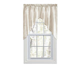 Ellis Curtain Plaza Classic Ticking Stripe Printed on Natural Ground 1.5" Rod Pocket Tailored Swag 56" x 36" Tan