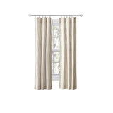 Ellis Curtain Plaza Classic Ticking Stripe Printed 3" Rod Pocket Tailored Panel Pair with Tiebacks Tan