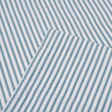 Ellis Curtain Plaza Classic Ticking Stripe Printed on Natural Ground 3" Rod Pocket Tailored Panel Pair Blue
