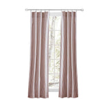 Ellis Curtain Plaza Classic Ticking Stripe Printed on Natural Ground Tailored Panel Pair with Tiebacks Brick