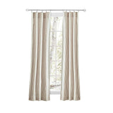 Ellis Curtain Plaza Classic Ticking Stripe Printed 3" Rod Pocket Tailored Panel Pair with Tiebacks Tan