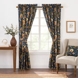 Ellis Curtain Regency 3" Rod Pocket Curtain Panel Pair with Tiebacks Navy