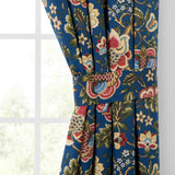 Ellis Curtain Regency 3" Rod Pocket Curtain Panel Pair with Tiebacks Navy