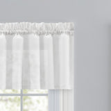 Ellis Curtain Cotton Voile 1.5" Rod Pocket Tailored Valance for Windows 86" x 15" White