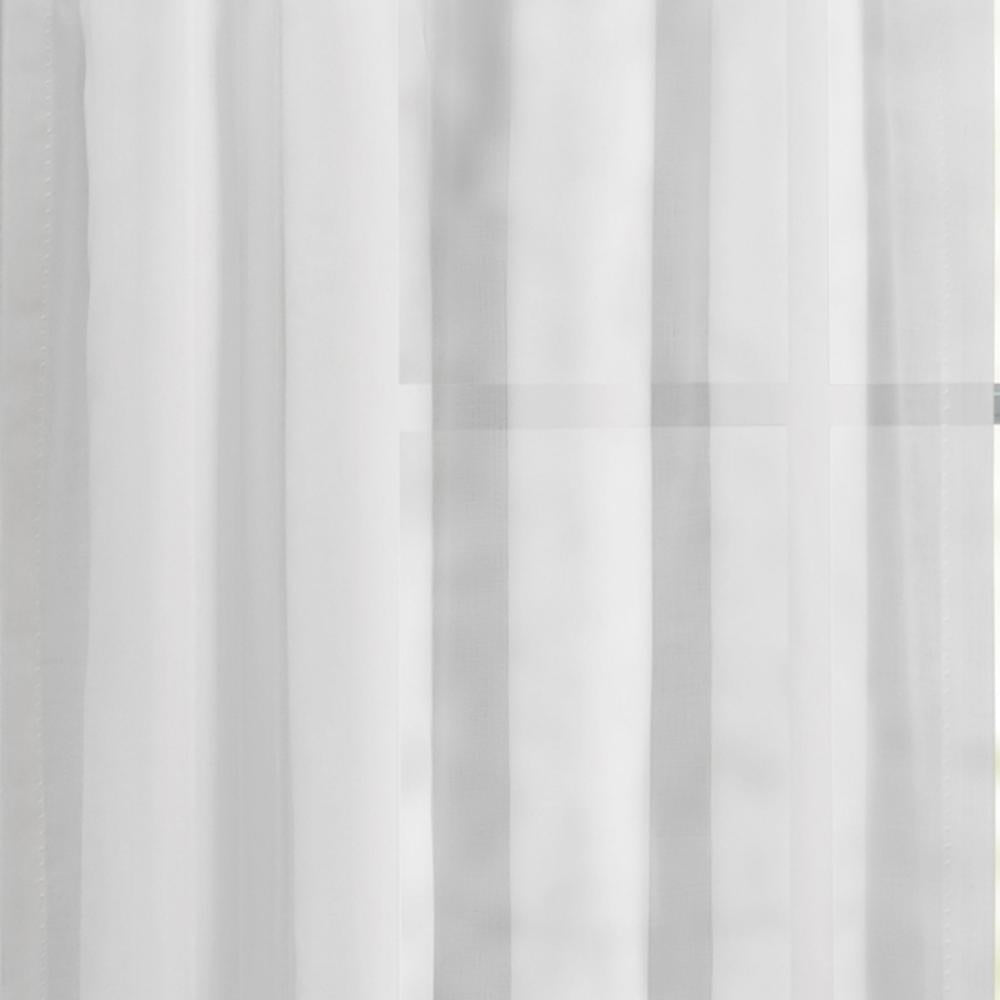 Ellis Curtain Cotton Voile 1.5" Rod Pocket Tailored Valance for Windows 86" x 15" White