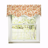 Ellis Curtain Boxtree Scallop 3" Rod Pocket Valance for Windows 50" x 16" Orange