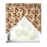 Ellis Bella Rose Stylish Medium Scale Printed Floral Pattern 1.5" Rod Pocket Tailored Swag for Windows 56"x36" Butter