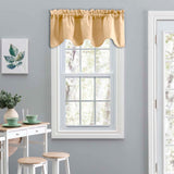 Ellis Curtain Lisa Solid Color Poly Cotton Duck Fabric Lined Scallop Valance 58" x 15" Butter