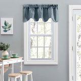 Ellis Curtain Lisa Solid Lined Scallop Valance 58" x 15" Dusty Blue
